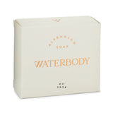 A cream-white rectangle box of Alpenglow Soap by Waterbody is staged against a white backdrop